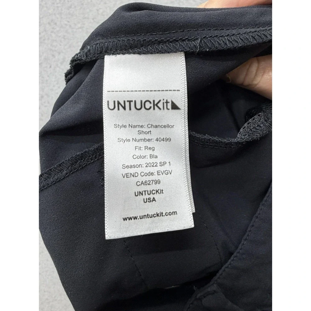 UNTUCKit Chancellor Shorts Mens 32 Black‎ Chino 9 Inseam Casual Summer